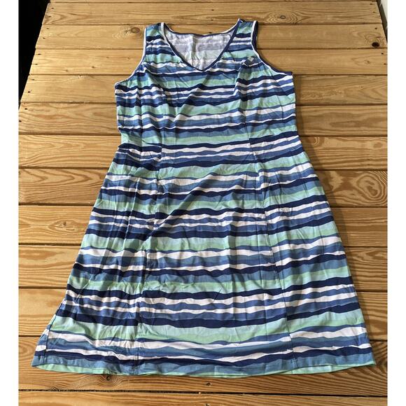 NEW Zuda Z-Cool Active Fit & Flare Tank Dress Size Medium Women’s Blue - Picture 1 of 7
